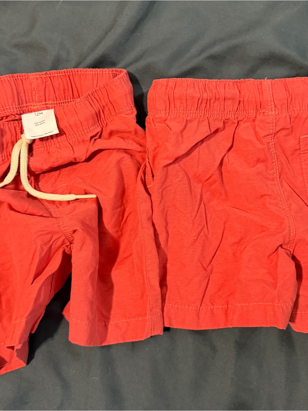 Red Kids Elastic Waist Shorts